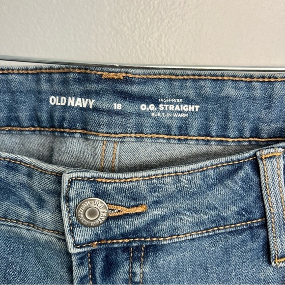 NWT Old Navy High Rise O.G. Straight  Ankle Jeans Plus Size 18 Med Wash - Picture 6 of 10